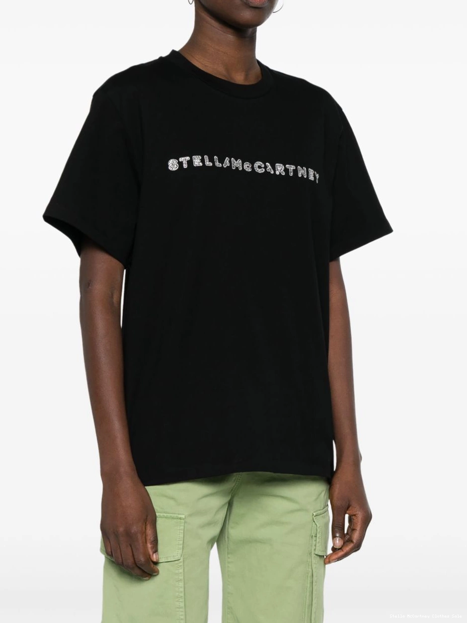 Affordable Women Stella cotton T-shirt crystal-logo McCartney 0801